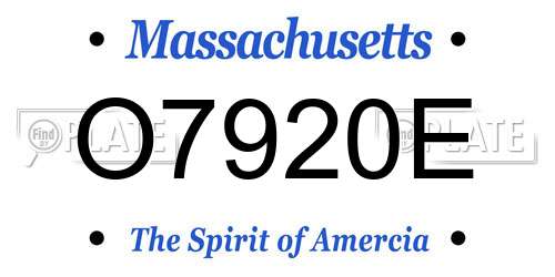 O7920E Massachusetts License Plate