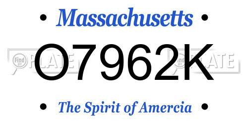 O7962K Massachusetts License Plate