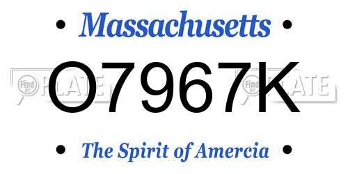 O7967K Massachusetts License Plate