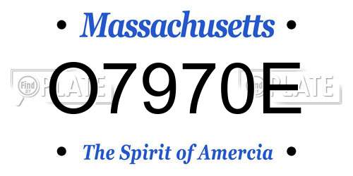 O7970E Massachusetts License Plate