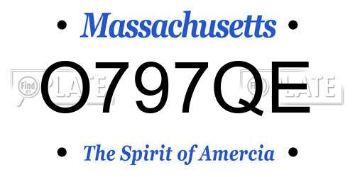 O797QE Massachusetts License Plate