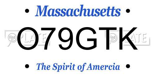 O79GTK Massachusetts License Plate