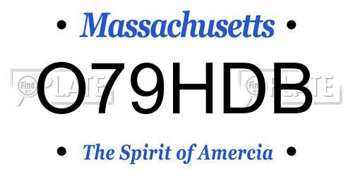 O79HDB Massachusetts License Plate