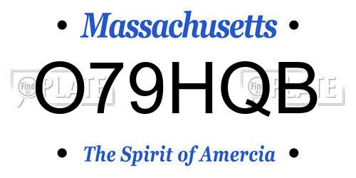 O79HQB Massachusetts License Plate