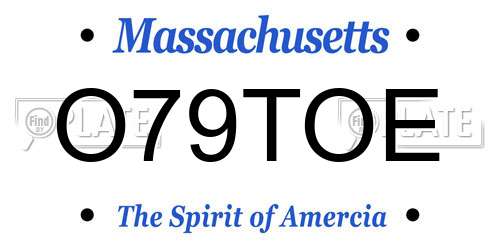 O79TOE Massachusetts License Plate