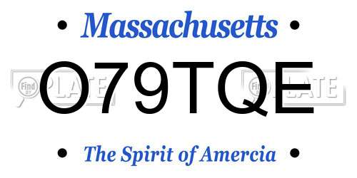 O79TQE Massachusetts License Plate