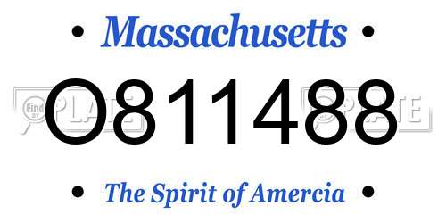 O811488 Massachusetts License Plate