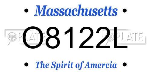O8122L Massachusetts License Plate