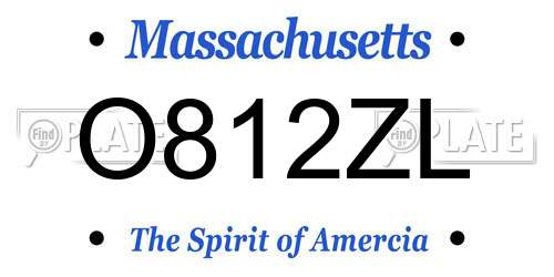 O812ZL Massachusetts License Plate