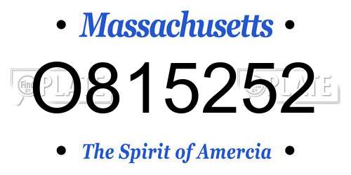 O815252 Massachusetts License Plate