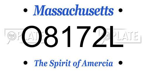 O8172L Massachusetts License Plate