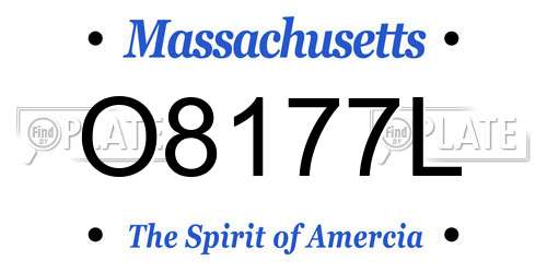 O8177L Massachusetts License Plate