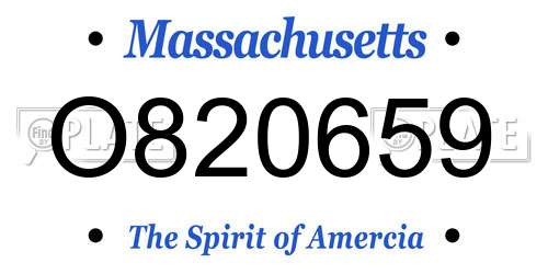 O820659 Massachusetts License Plate