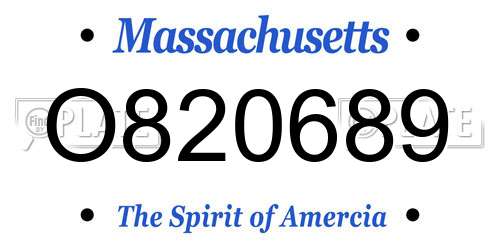 O820689 Massachusetts License Plate