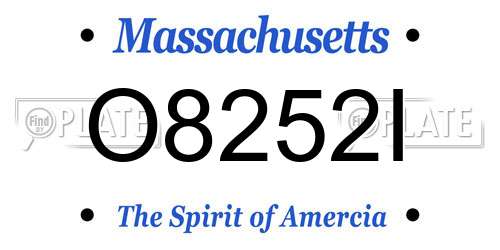 O8252I Massachusetts License Plate