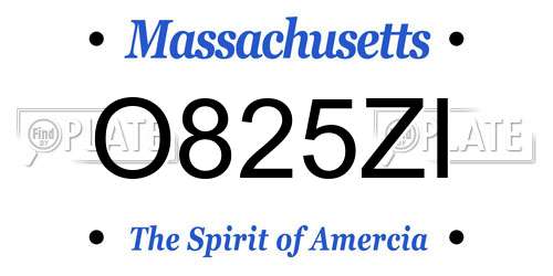 O825ZI Massachusetts License Plate