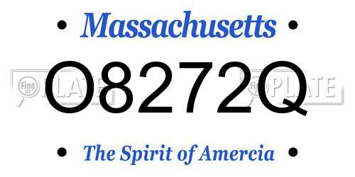 O8272Q Massachusetts License Plate