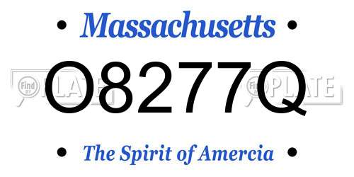 O8277Q Massachusetts License Plate