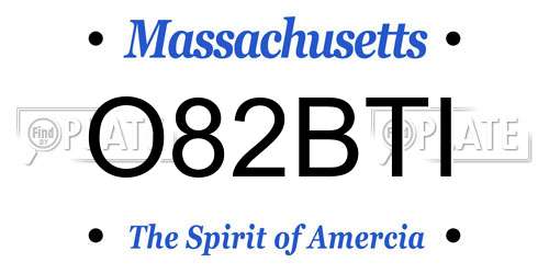 O82BTI Massachusetts License Plate