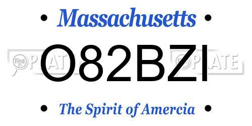 O82BZI Massachusetts License Plate