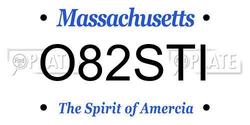 O82STI Massachusetts License Plate