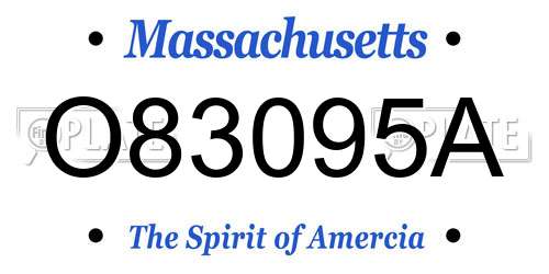 O83095A Massachusetts License Plate