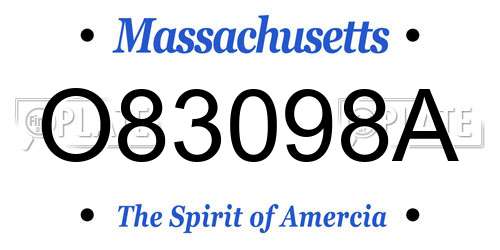 O83098A Massachusetts License Plate