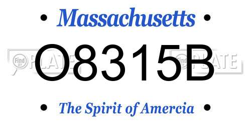 O8315B Massachusetts License Plate