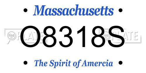 O8318S Massachusetts License Plate