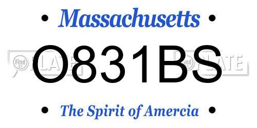 O831BS Massachusetts License Plate