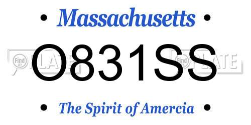 O831SS Massachusetts License Plate