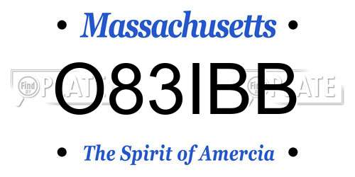 O83IBB Massachusetts License Plate