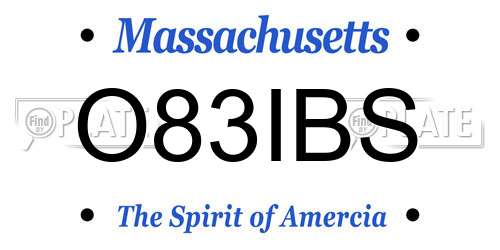 O83IBS Massachusetts License Plate