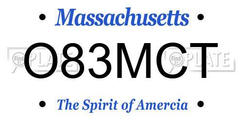 O83MCT Massachusetts License Plate