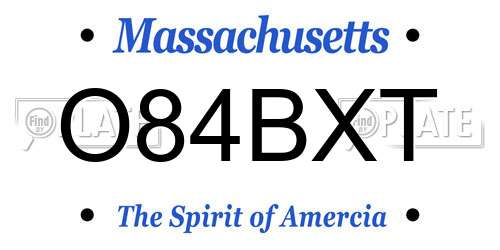 O84BXT Massachusetts License Plate