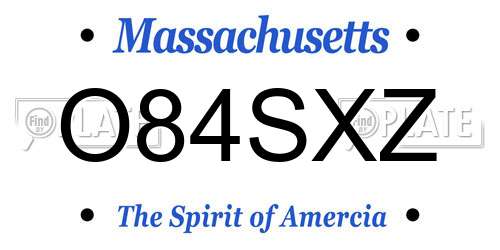 O84SXZ Massachusetts License Plate