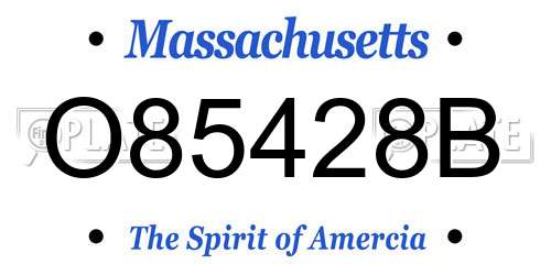 O85428B Massachusetts License Plate