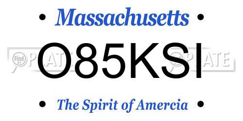 O85KSI Massachusetts License Plate