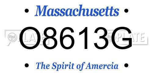 O8613G Massachusetts License Plate