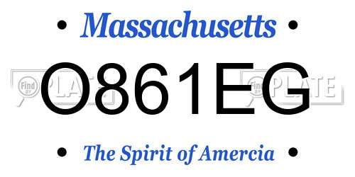 O861EG Massachusetts License Plate