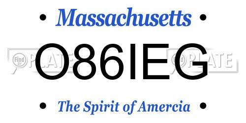 O86IEG Massachusetts License Plate