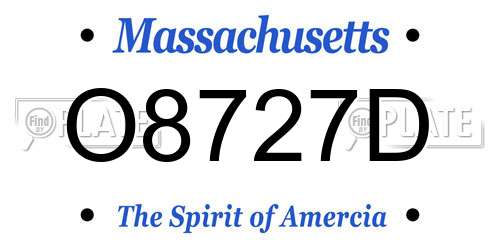 O8727D Massachusetts License Plate