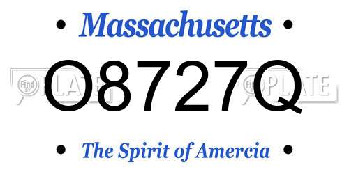 O8727Q Massachusetts License Plate