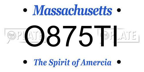 O875TI Massachusetts License Plate