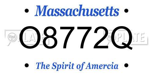 O8772Q Massachusetts License Plate