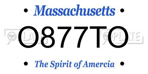 O877TO Massachusetts License Plate
