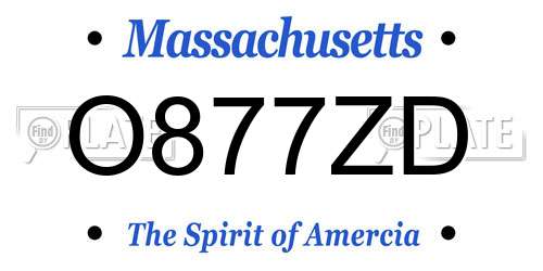 O877ZD Massachusetts License Plate