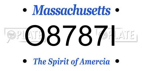 O8787I Massachusetts License Plate