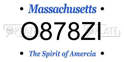 O878ZI Massachusetts License Plate