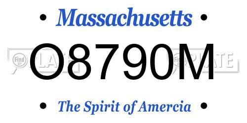 O8790M Massachusetts License Plate